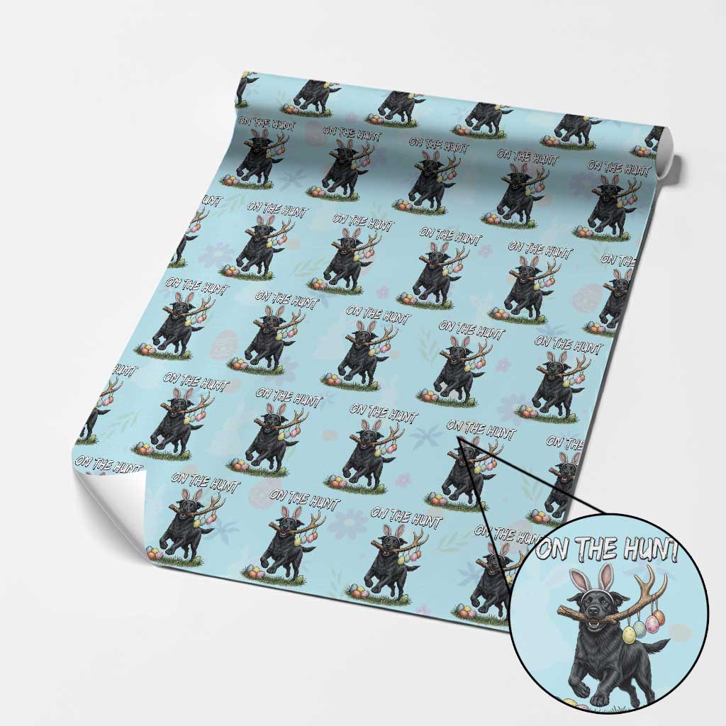 Funny Easter Hunting Dog Wrapping Paper Roll Labrador Bunny Ears On The Hunt