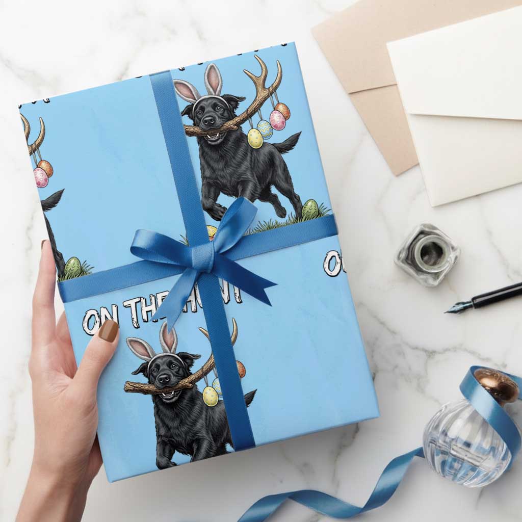 Funny Easter Hunting Dog Wrapping Paper Roll Labrador Bunny Ears On The Hunt