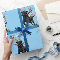Funny Easter Hunting Dog Wrapping Paper Roll Labrador Bunny Ears On The Hunt