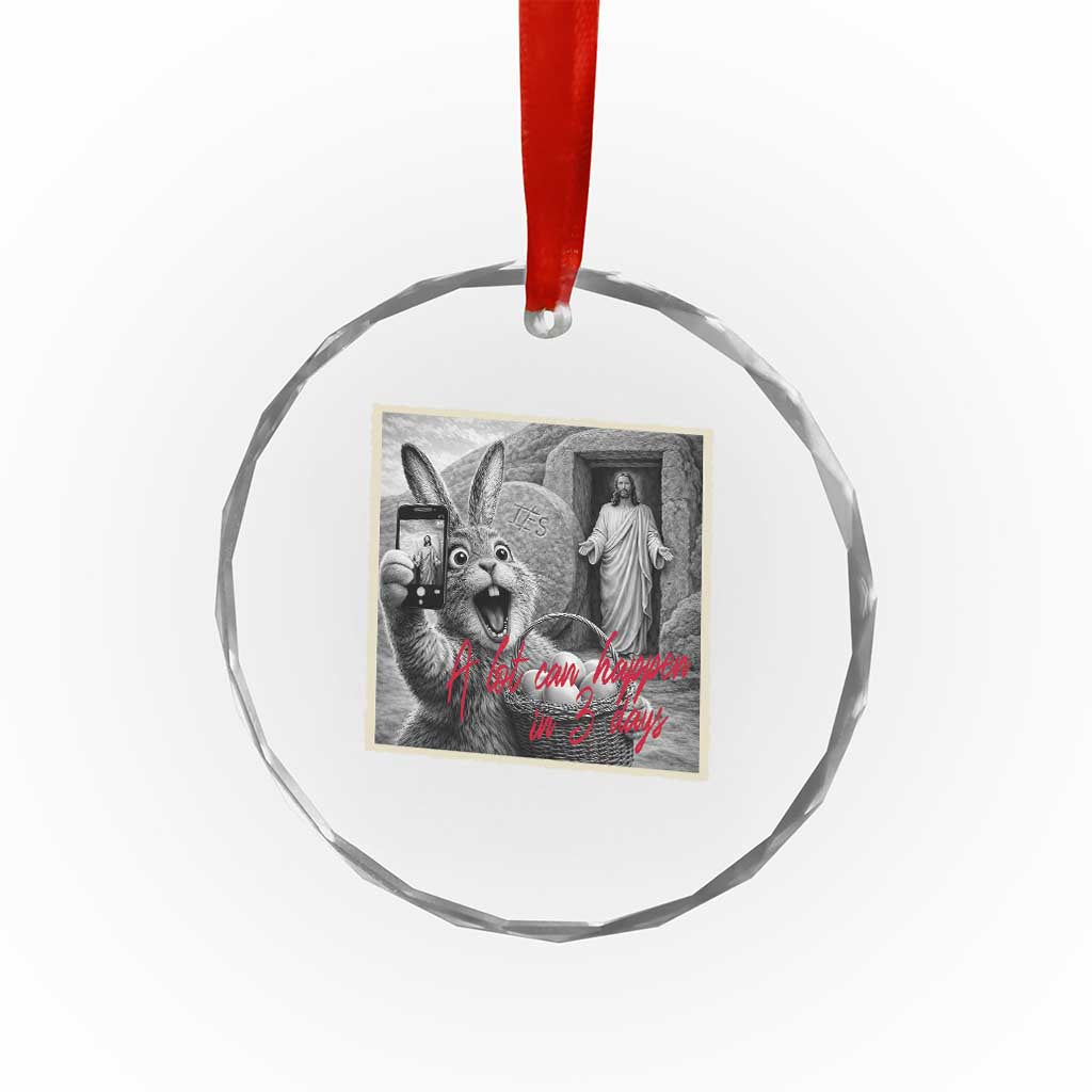 Funny Easter Jesus Crystal Glass Ornament Christian Jesus Come Back Bunny Selfie