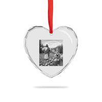 Funny Easter Jesus Heart Crystal Glass Ornament Christian Jesus Bunny Selfie Religious