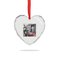 Funny Easter Jesus Heart Crystal Glass Ornament Christian Jesus Come Back Bunny Selfie