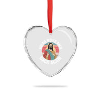 Funny Easter Jesus Heart Crystal Glass Ornament Retro Vintage Guess Whos Back Again - Wonder Print Shop