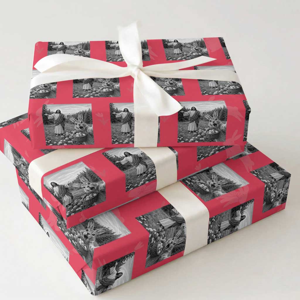 Funny Easter Jesus Wrapping Paper Roll Christian Jesus Bunny Selfie Religious