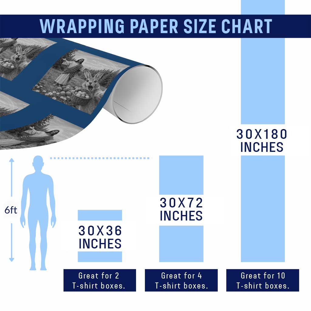 Funny Easter Jesus Wrapping Paper Roll Christian Jesus Bunny Selfie Religious