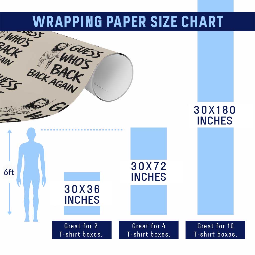 Funny Easter Jesus Wrapping Paper Roll Guess Who's Back Back Again