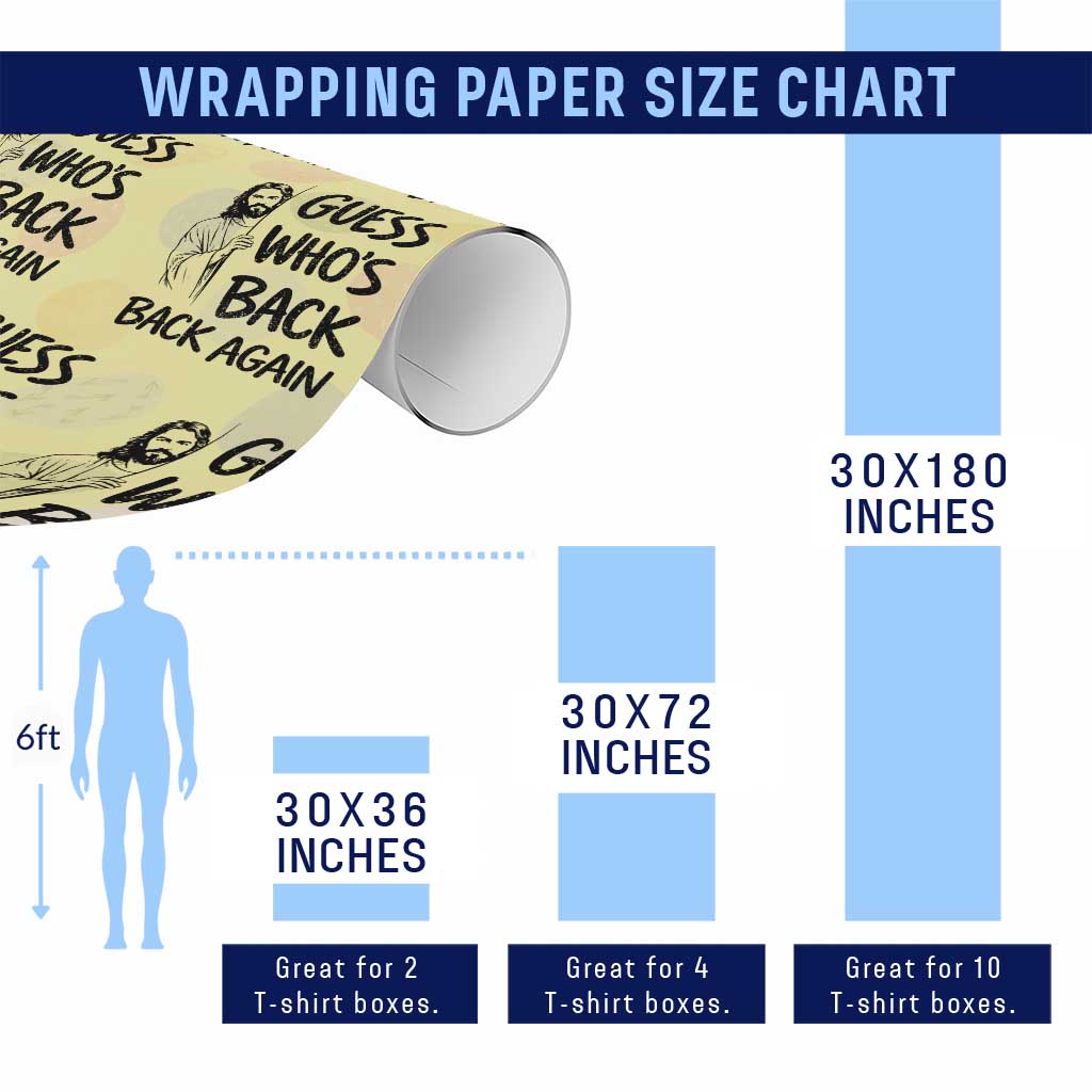 Funny Easter Jesus Wrapping Paper Roll Guess Who's Back Back Again