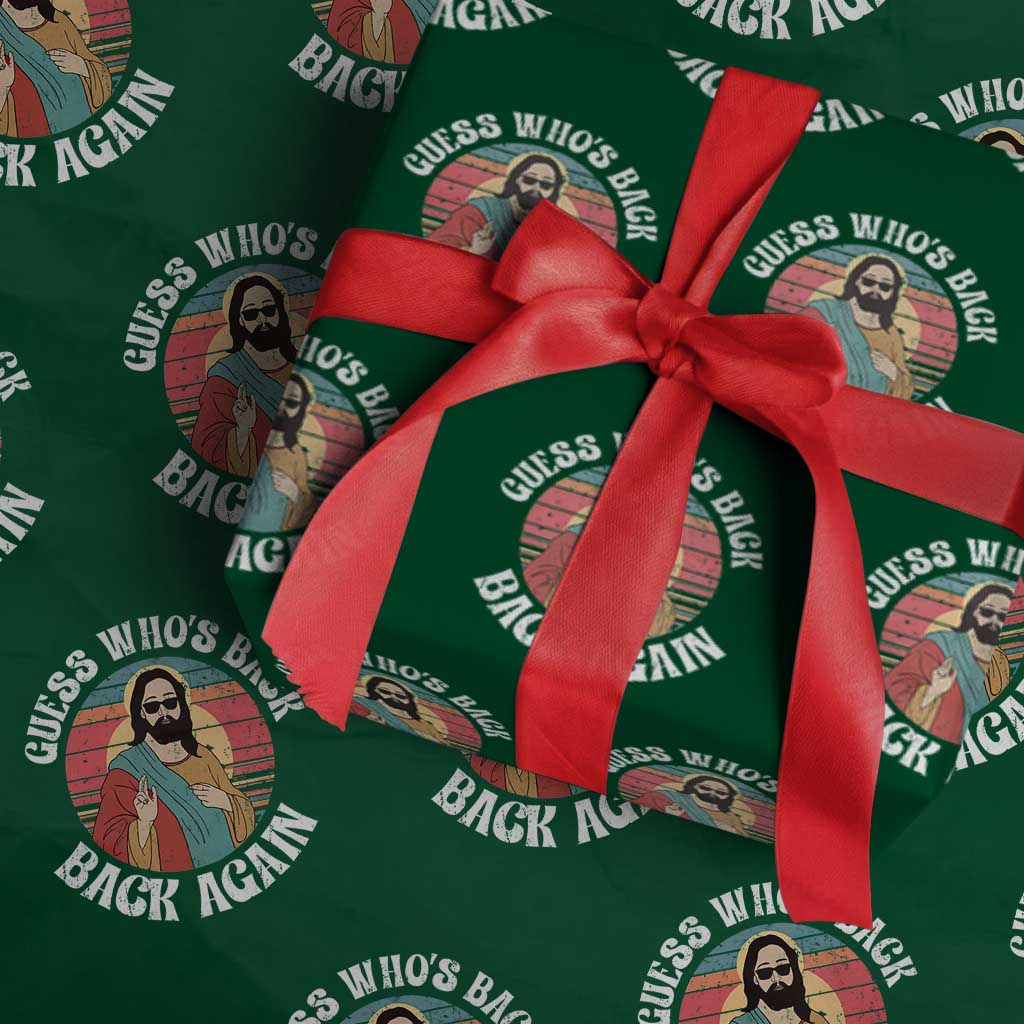 Funny Easter Jesus Wrapping Paper Roll Retro Vintage Guess Whos Back Again - Wonder Print Shop
