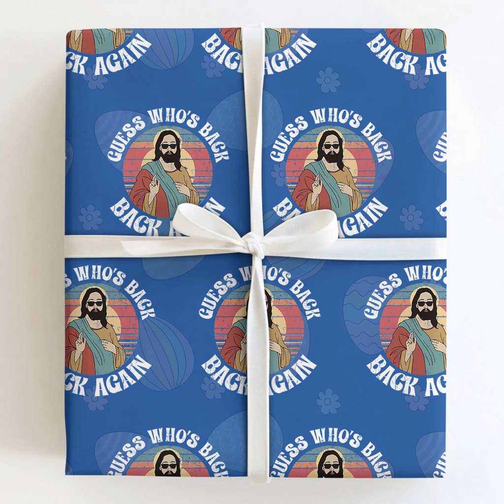 Funny Easter Jesus Wrapping Paper Roll Retro Vintage Guess Whos Back Again
