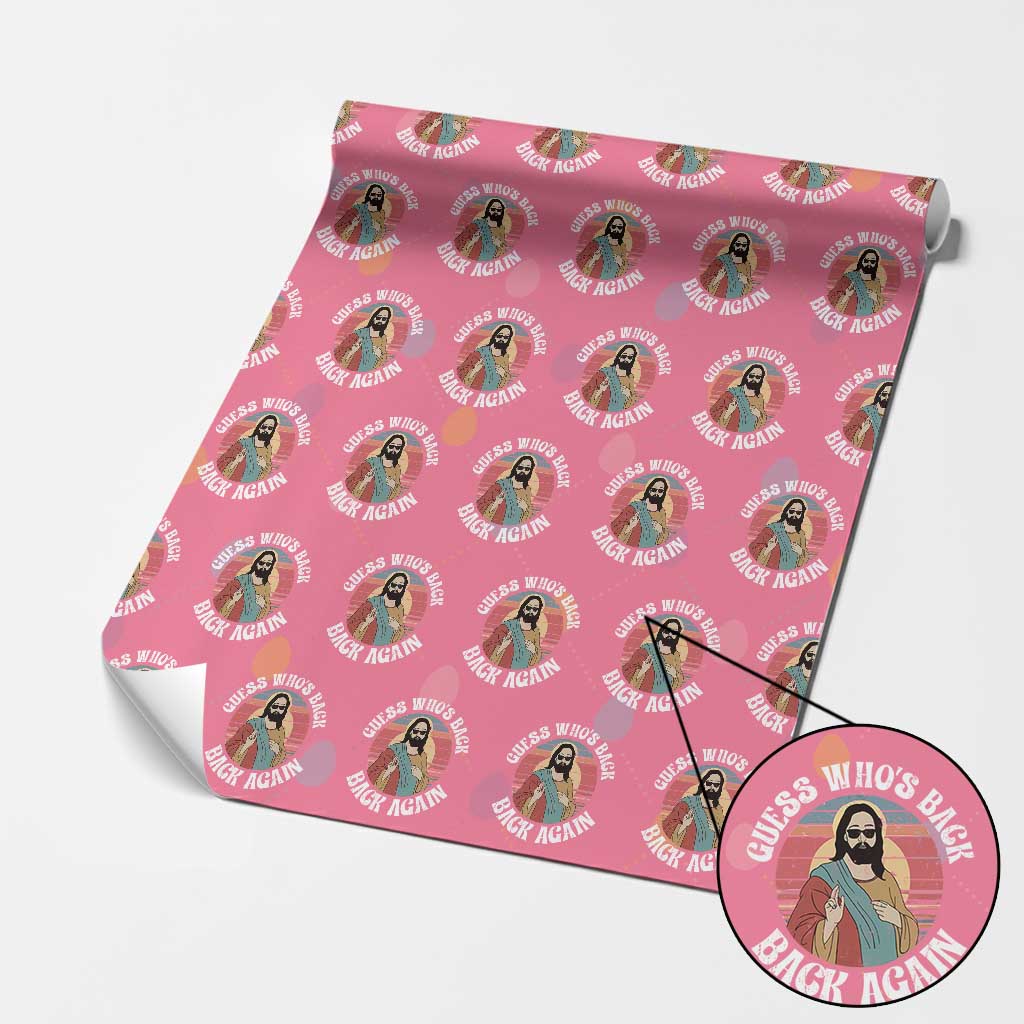Funny Easter Jesus Wrapping Paper Roll Retro Vintage Guess Whos Back Again