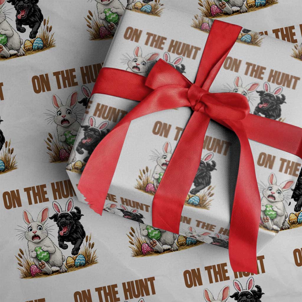 Funny Easter Labrador Bunny Ears Wrapping Paper Roll On The Hunt