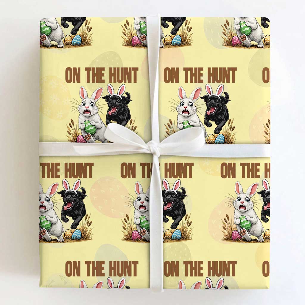 Funny Easter Labrador Bunny Ears Wrapping Paper Roll On The Hunt