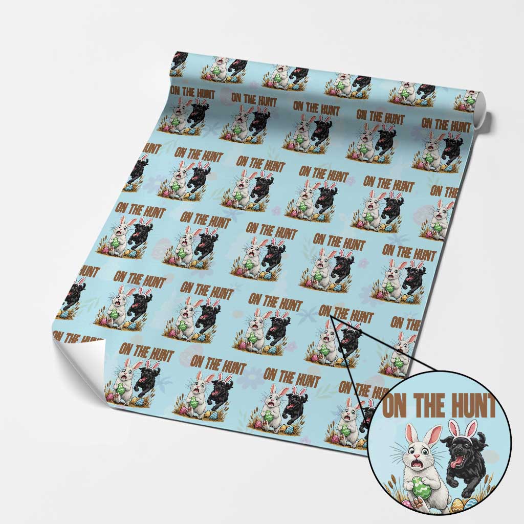 Funny Easter Labrador Bunny Ears Wrapping Paper Roll On The Hunt