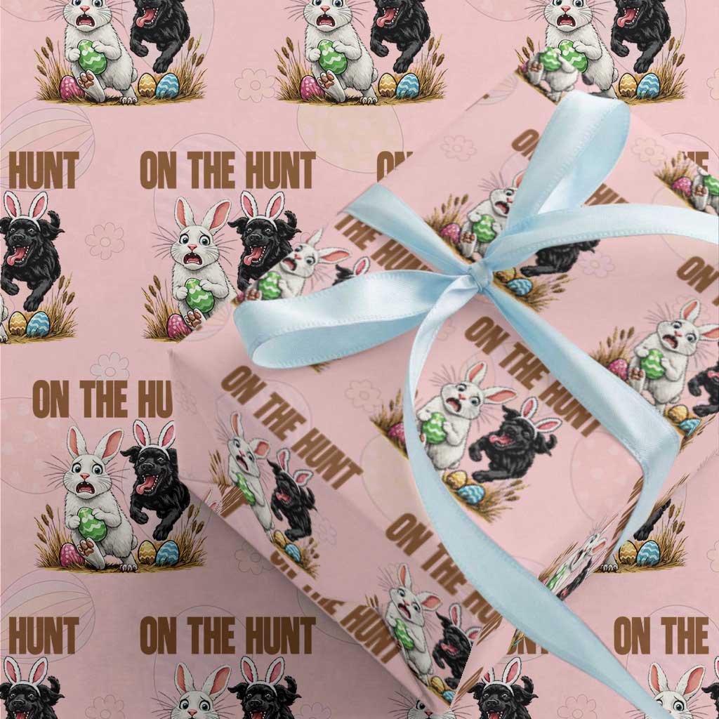 Funny Easter Labrador Bunny Ears Wrapping Paper Roll On The Hunt