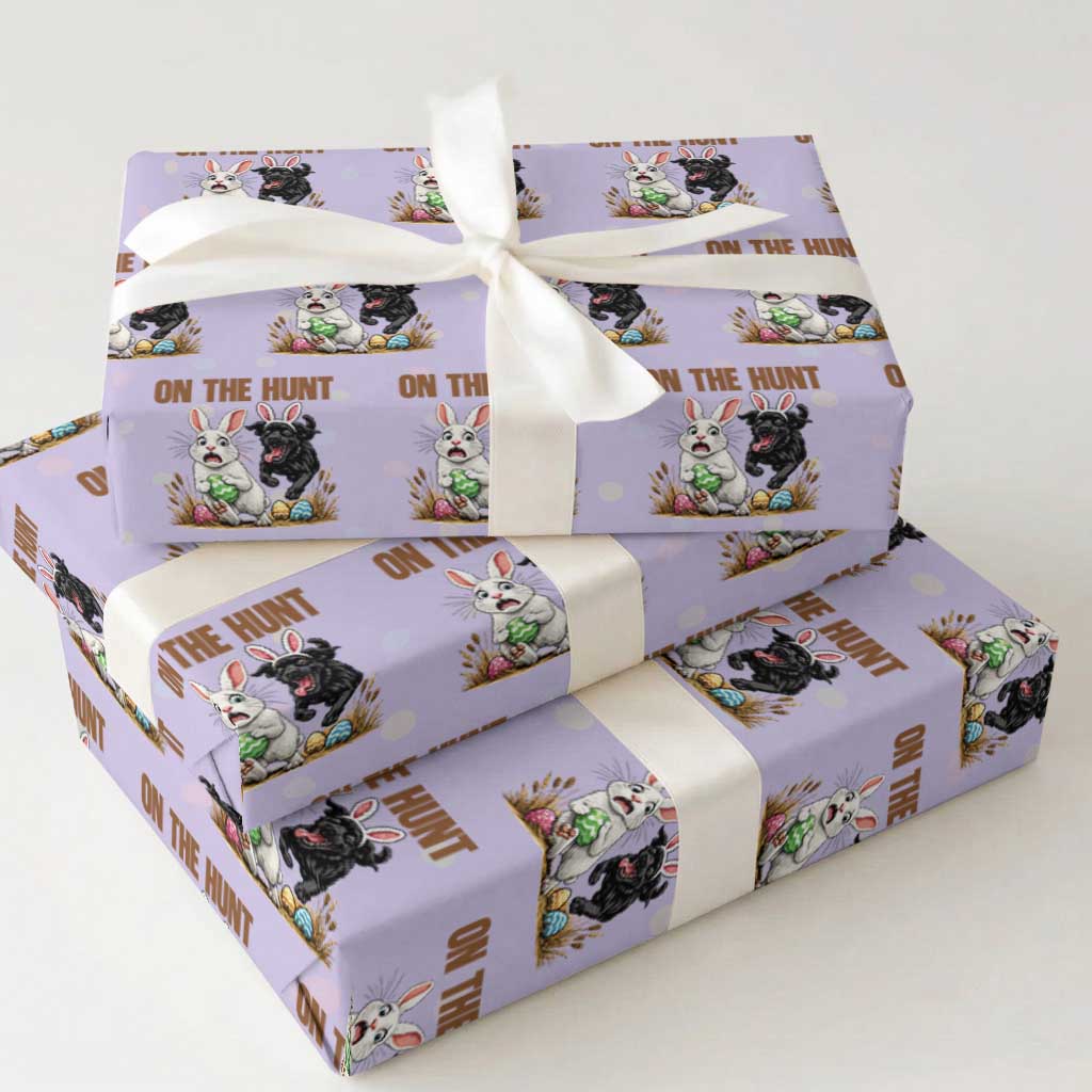 Funny Easter Labrador Bunny Ears Wrapping Paper Roll On The Hunt