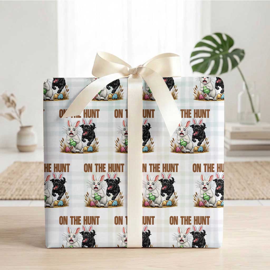 Funny Easter Labrador Bunny Ears Wrapping Paper Roll On The Hunt