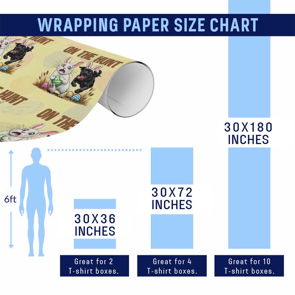 Funny Easter Labrador Bunny Ears Wrapping Paper Roll On The Hunt