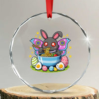 Funny Easter Mothman Eating Ramen Crystal Glass Ornament Cryptid Lover Gift