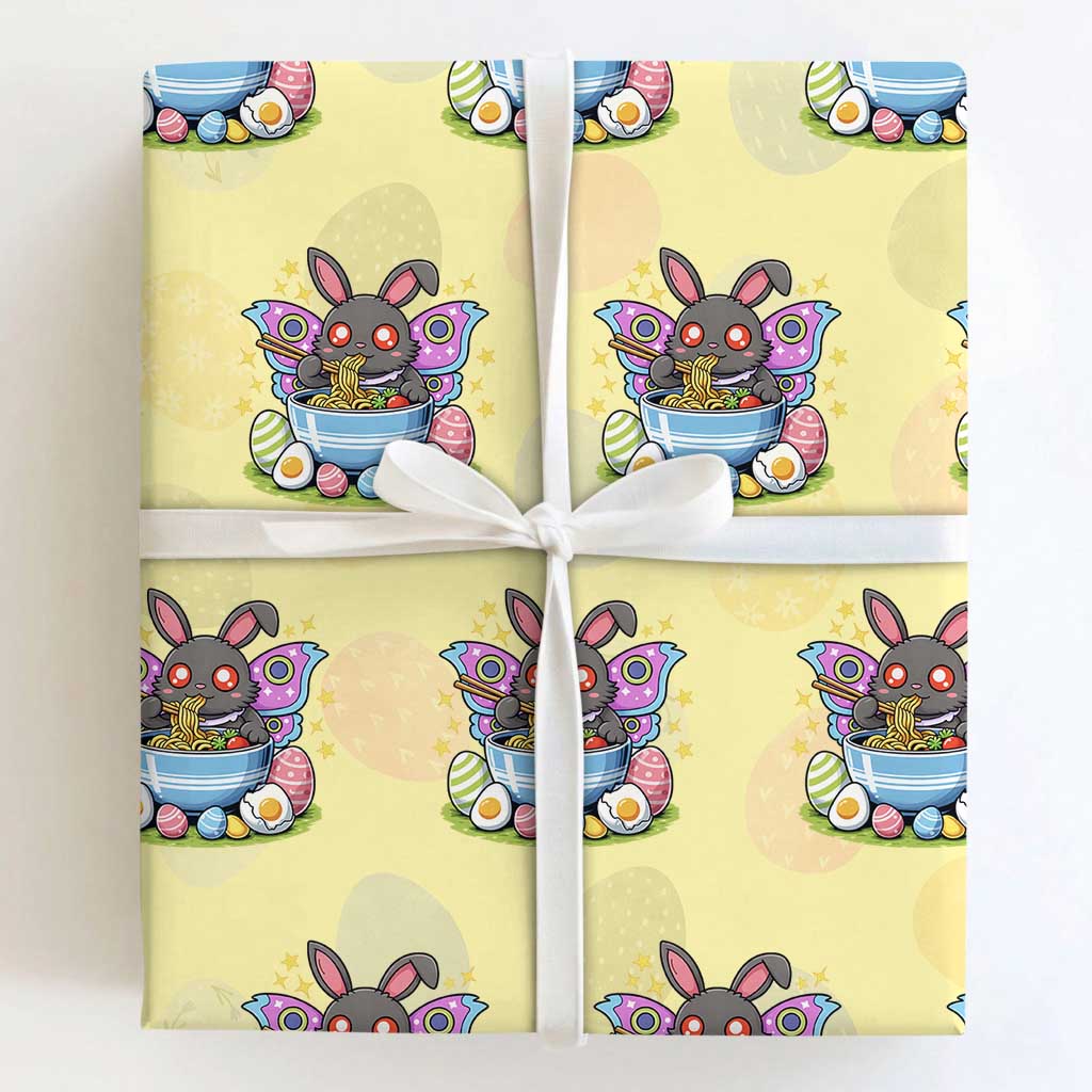 Funny Easter Mothman Eating Ramen Wrapping Paper Roll Cryptid Lover Gift