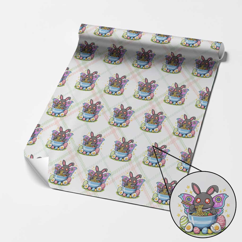 Funny Easter Mothman Eating Ramen Wrapping Paper Roll Cryptid Lover Gift