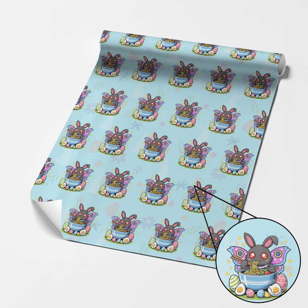 Funny Easter Mothman Eating Ramen Wrapping Paper Roll Cryptid Lover Gift