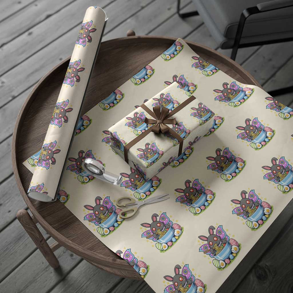 Funny Easter Mothman Eating Ramen Wrapping Paper Roll Cryptid Lover Gift