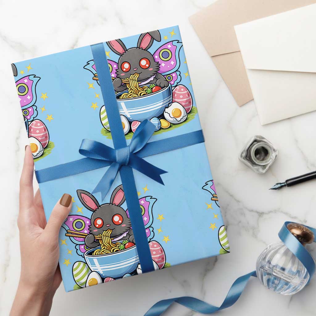 Funny Easter Mothman Eating Ramen Wrapping Paper Roll Cryptid Lover Gift