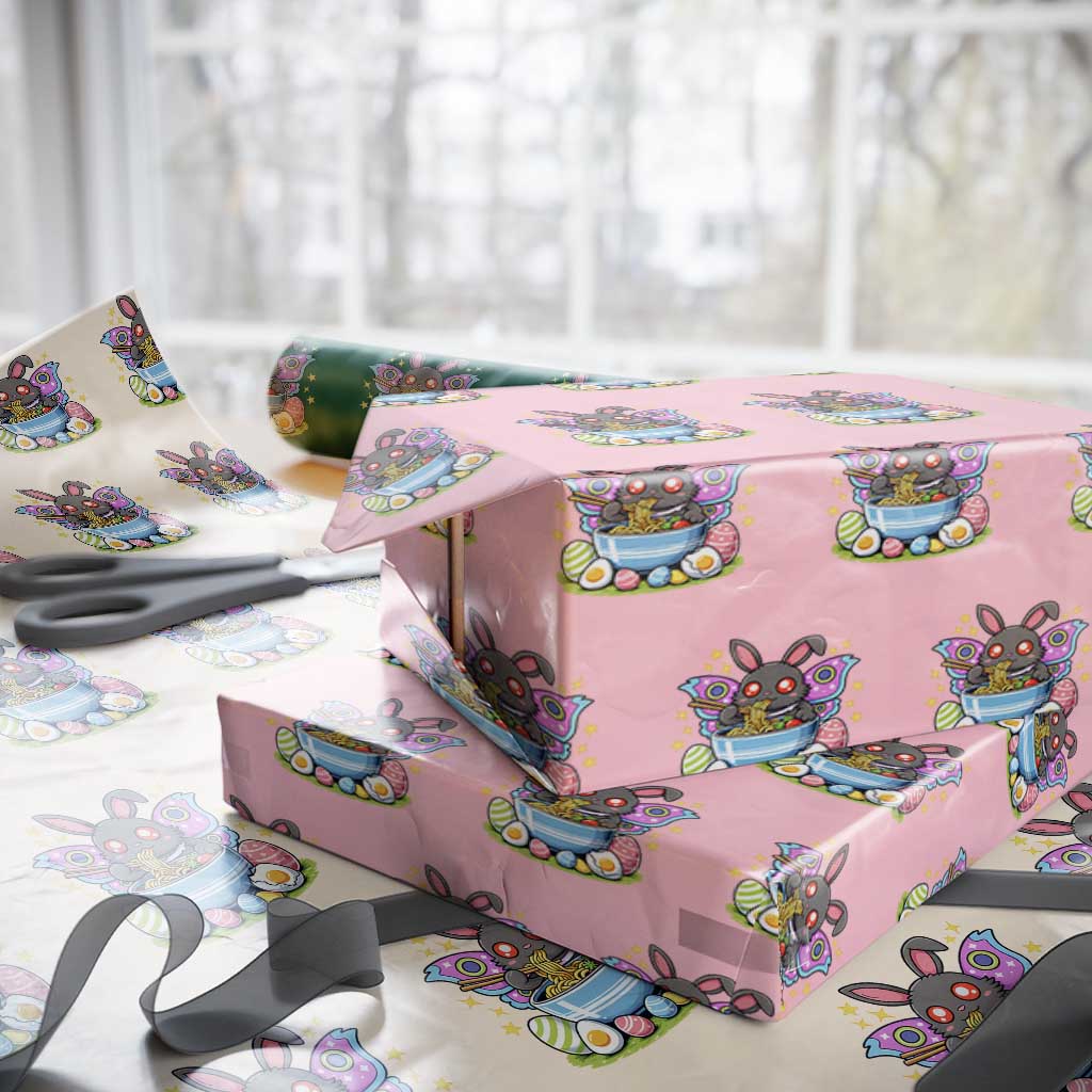 Funny Easter Mothman Eating Ramen Wrapping Paper Roll Cryptid Lover Gift