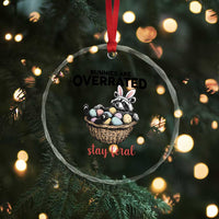 Funny Easter Raccoon Bunny Crystal Glass Ornament Bunnies Are Overrated Stay Feral