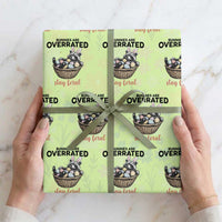 Funny Easter Raccoon Bunny Wrapping Paper Roll Bunnies Are Overrated Stay Feral