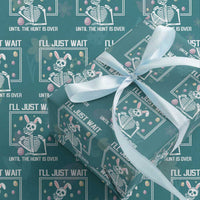 Funny Easter Skeleton Wrapping Paper Roll I'll Just Wait Until The Hunt Is Over