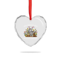 Funny Easter Skeleton Heart Crystal Glass Ornament When You're Dead Inside But It's Easter