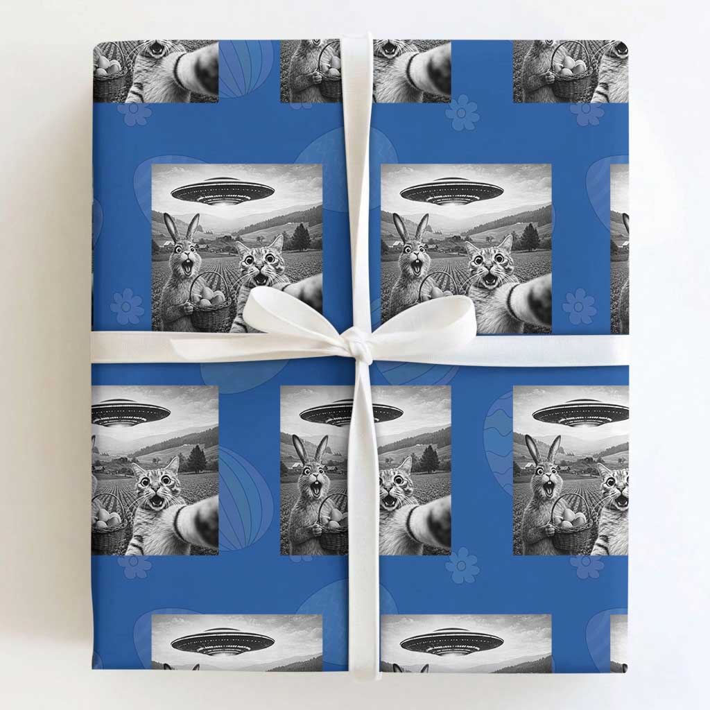 Funny Easter Wrapping Paper Roll Christian Cat Selfie Bunny Meme