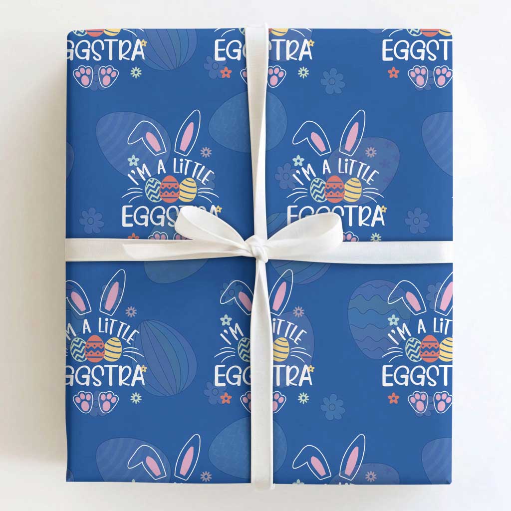 Funny Easter Wrapping Paper Roll Im A Little Eggstra Bunny Cute Kids Toddler
