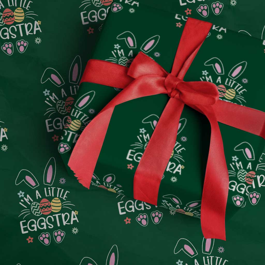 Funny Easter Wrapping Paper Roll Im A Little Eggstra Bunny Cute Kids Toddler - Wonder Print Shop
