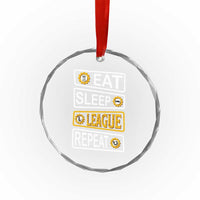 Funny Eat Sleep League Repeat Crystal Glass Ornament Gaming Quote Gift For Gamer - Wonder Print Shop