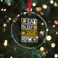 Funny Eat Sleep League Repeat Crystal Glass Ornament Gaming Quote Gift For Gamer - Wonder Print Shop