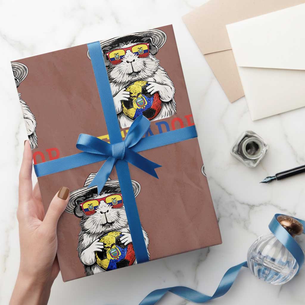 Funny Ecuador Guinea Pig Soccer Fan Wrapping Paper Roll Cavy Lover Gift