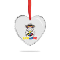 Funny Ecuador Guinea Pig Soccer Fan Heart Crystal Glass Ornament Cavy Lover Gift