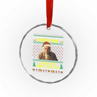 Funny Ed Gein Christmas Meme Crystal Glass Ornament Drinking Wine Eating This Sinful Cold Cuts Viral Scene - Wonder Print Shop