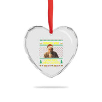 Funny Ed Gein Christmas Meme Heart Crystal Glass Ornament Drinking Wine Eating This Sinful Cold Cuts Viral Scene - Wonder Print Shop
