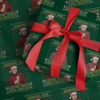 Funny Ed Gein Christmas Meme Wrapping Paper Roll Drinking Wine Eating This Sinful Cold Cuts Viral Scene Naughty Holiday - Wonder Print Shop