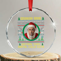 Funny Ed Gein Horror Christmas Meme Crystal Glass Ornament Drinking Wine Eating This Sinful Cold Cuts Viral Scene - Wonder Print Shop