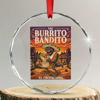 Funny El Chupacabra Burrito Bandito Crystal Glass Ornament Cinco De Mayo Gift