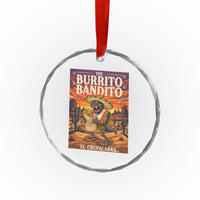 Funny El Chupacabra Burrito Bandito Crystal Glass Ornament Cinco De Mayo Gift