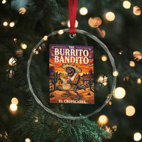 Funny El Chupacabra Burrito Bandito Crystal Glass Ornament Cinco De Mayo Gift