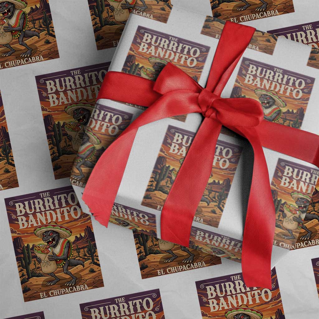 Funny El Chupacabra Burrito Bandito Wrapping Paper Roll Cinco De Mayo Gift