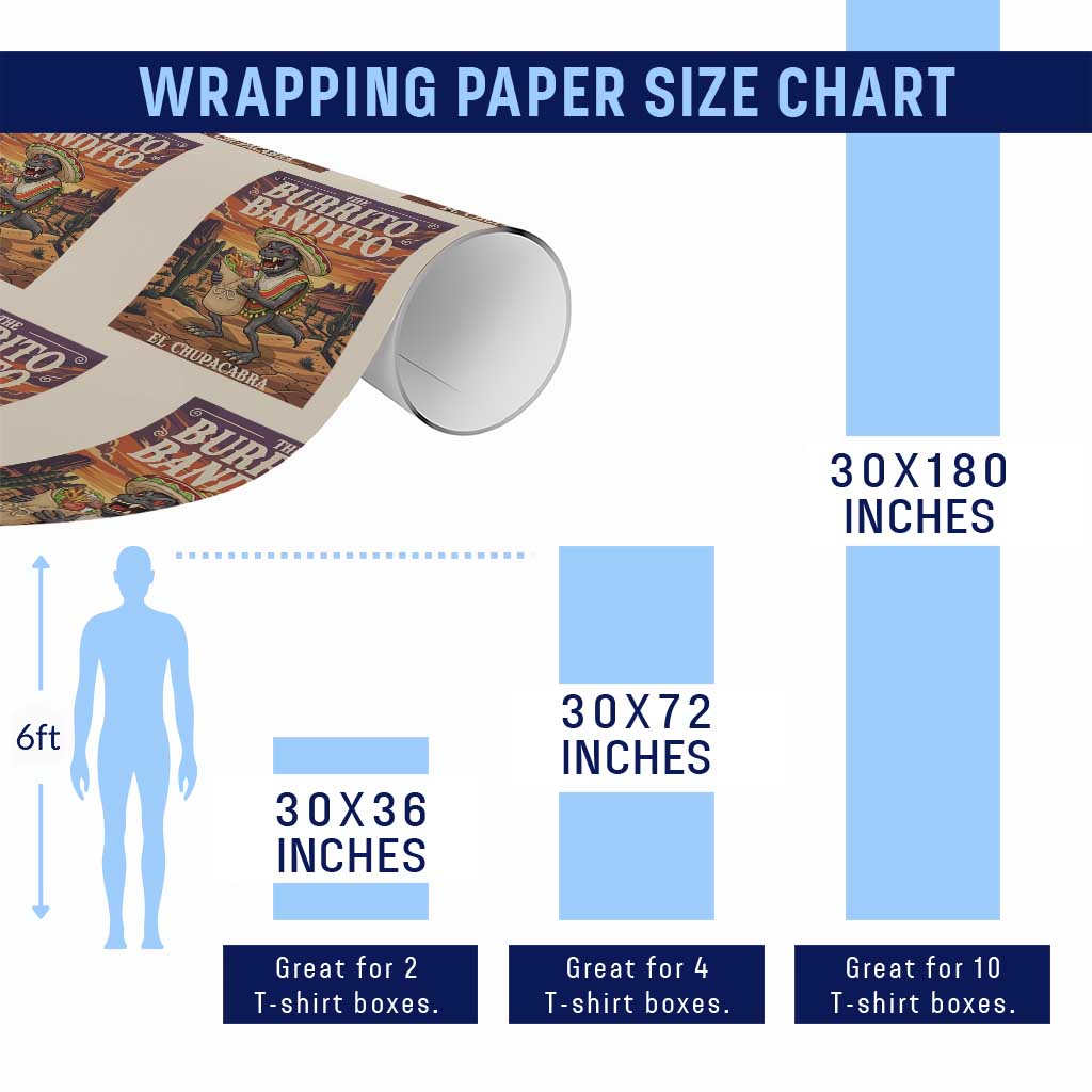 Funny El Chupacabra Burrito Bandito Wrapping Paper Roll Cinco De Mayo Gift