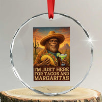 Funny El Squatcho Cinco De Mayo Crystal Glass Ornament Just Here For Tacos And Margaritas