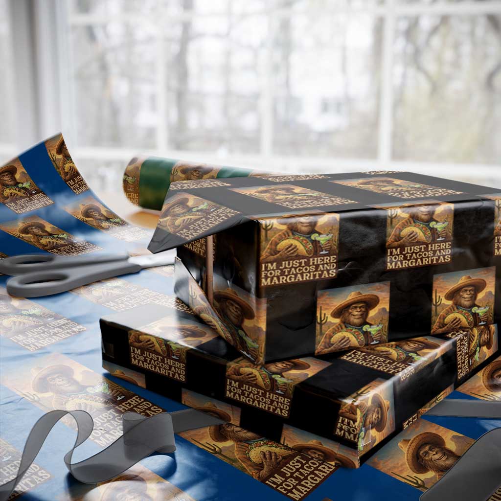 Funny El Squatcho Cinco De Mayo Wrapping Paper Roll Just Here For Tacos And Margaritas